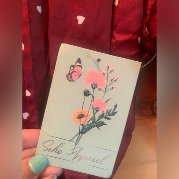 NWT Soho apparel women’s heart printed robe size large. - Picture 3 of 6